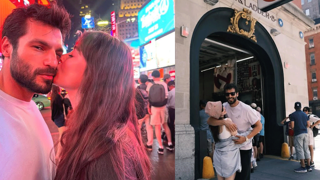 Özge Gürel ve Serkan Çayoğlu çiftinden New York'ta aşk pozları